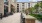 courtyard with barstools and lounge space